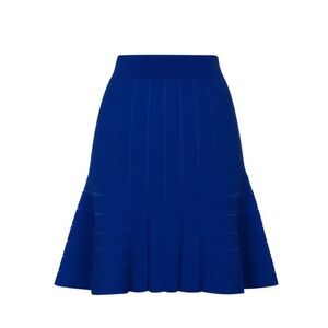 Sandro Blue Fit and Flare Knee-Length Skirt